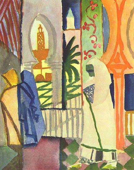 August Macke In the Temple Hall Germany oil painting art